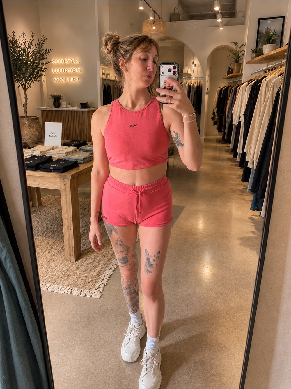 Vans Matching Pink Lounge Set Crop Tank & Drawstring Shorts Women’s XS
